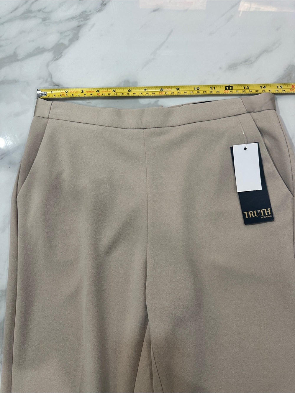 NWT TRUTH by Republic Wide-Leg Light Taupe Beige Dress Work Pants Office Size 6 - Picture 12 of 14